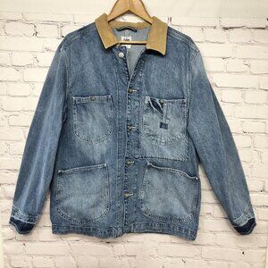 Vtg Lee 60s Union Made Workwear Blue Denim Jean Chore Coat Jacket Sz L